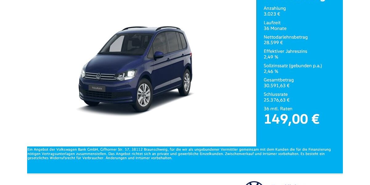 VW Touran 12.210 km 30.988 &euro; Bergkamen 59192