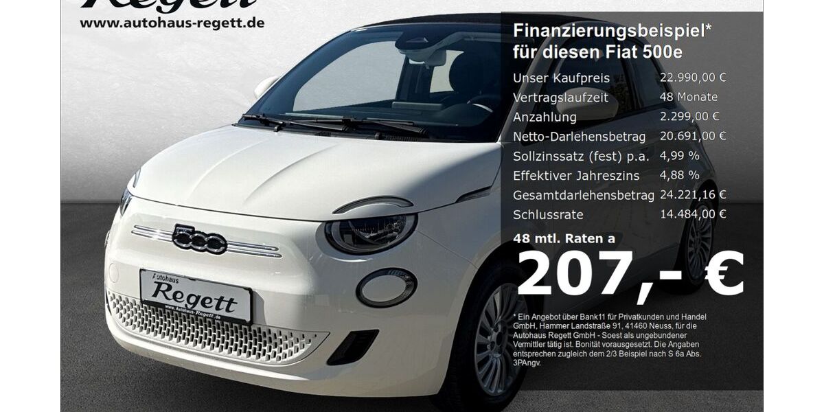 Fiat 500e 9.566 km 22.990 &euro; Soest 59494