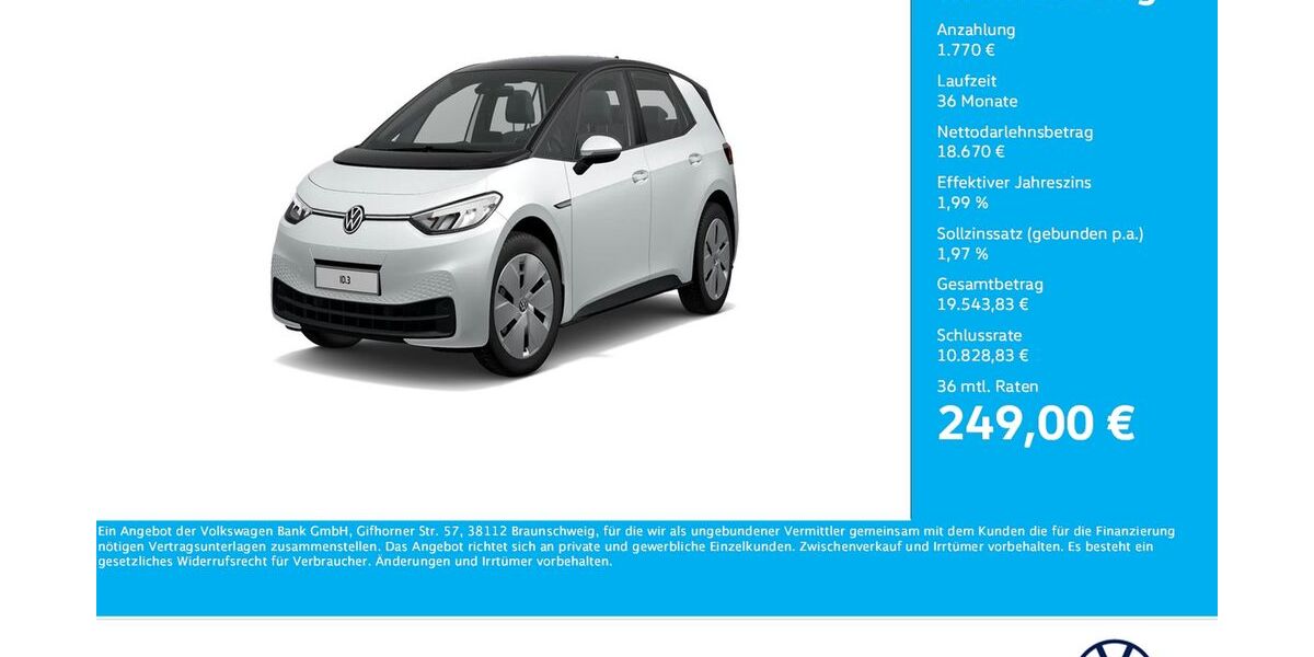 VW ID.3 26.621 km 20.260 &euro; Bergkamen 59192